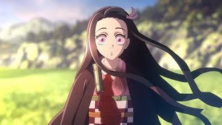 Nezuko becomes a half of human moment😭😭😭 #anime #video #demonslayer #kimetsunoyaiba