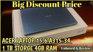 Acer Laptop A315-34C6 Intel Celeron  15.6 Inch Display 1TB Storage 4GB RAM Dos, Charcoal Black