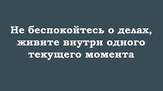 Не беспокойтесь о делах, живите внутри одного текущего момента