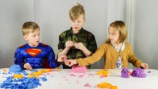 Playing with Mad Mattr Kinetic Sand and Brick Maker