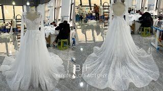 Style CM0124 | Wholesale Shoulder Veil Corset Lace Wedding Dress #BrydealoFactory