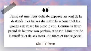 L'âme est une fleur délicate exposée au vent de la destinée. Les brises du matin la secouent...