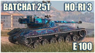 BatChat 25t, E 100 & Ho-Ri Type III • WoT Blitz Gameplay