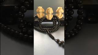 Three monkeys and two Malas - black bone & Banyan seeds #dyi #diyjewelry #handmade #jewelrymaking ￼￼