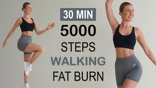 5000 STEPS IN 30 Min - Walking FAT BURN Workout to the BEAT, Super Fun, No Repeat, No Jumping