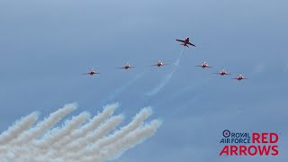 Royal Air Force Red Arrows - Takeoff, Display & Run & Break Landing @ Prestwick Airport (23/07/22)