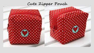 VERY EASY⭐-  Zipper Pouch Making At Home | Makeup Pouch | Bag Cuting and Stitching #diy