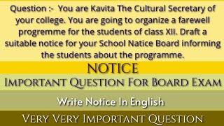 how to write notice/The Culture Programme par notice kaise likhe/The Cultural Programme Notice