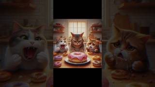 cats fighting over donuts 🍩#cat #ai #catstory #cats #catlovers