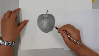 如何畫鉛筆素描18被子彈射穿的蘋果How to draw a pencil sketch 18 Apple shot through by a bullet