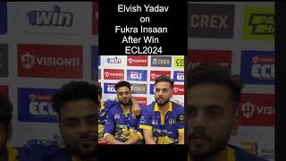 Elvish Yadav Talks About Fukra Insaan’s Team After ECL 2024 Win! 🏆🔥#elvishyadavvlogs #fukrainsaan