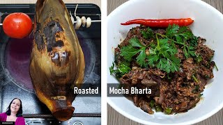 Roasted Banana flower Bharta | Roasted Mocha Bharta | Banana flower Bharta recipe