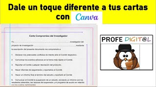 DALE A TUS CARTAS UN TOQUE DIFERENTE CON CANVA