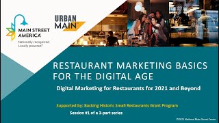 Digital Marketing for Restaurants for 2021 and Beyond, session 1