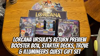 LORCANA Ursula's Return Early Preview - Booster Box, Starter Decks, Trove & Illumineer's Quest Set