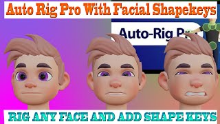 Blender 3.5 How To Use  Auto Rig Pro For Face Rigging With Shape Keys Beginners