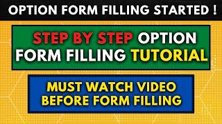 Step By Step Option form Filling | Must Watch Video Before Option form filling Engineering admission