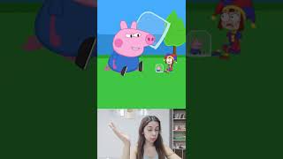 George Vs Pomni Suppressed Emotions Toonwich Reactio #animationmeme #peppapig  #funnycartoon #pomni