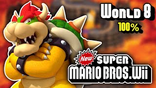 New Super Mario Bros. Wii - World 8 100% Walkthrough (All Star Coins + Secret Exits)