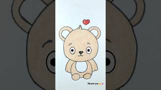 Cute teddy bear in love drawing and colouring for kids #kidsvideo #kidssong #kidsanimationvideo