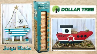 Dollar Tree 🌳 Jenga Block Boats 🚤