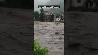 हिमाचल में नदियाँ, तांडव रूप में.. #manali #mandi #river #rain #trendingreels #himachalnews