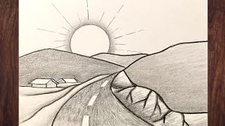 Vẽ TRANH PHONG CẢNH bằng BÚT CHÌ | How to draw scenery with pencil #vetranh