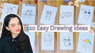 20 Easy & Cute Drawing Ideas | Drawing Tutorial For Beginners