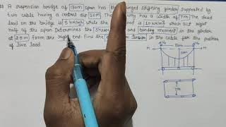 Three hinged stiffning girder|Cable and suspension bridge|Numerical on three hinged stiffness girder