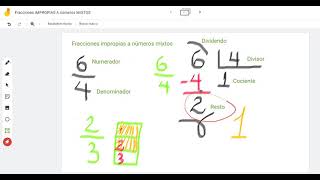 CONVERTIR fracción IMPROPIA a número MIXTO y de mixto a impropia.