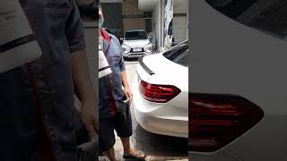 pengaplikasian Ceramic  wax spray pada mobil Mercedes-Benz  E 300