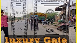 Luxury Gate mirror finishing with laser cutting design || स्टील गेट लेजर कटिगं के साथ