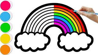 How to Draw a Rainbow and Clouds Easy