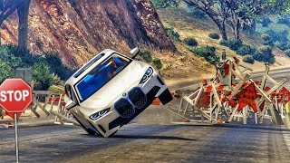 Hundred's Of Barrier's Vs Luxury Cars | Crash Test | GTA-5 |