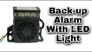 Back-up Alarm With LED Red Strobe Light 12V-80V 107 + 3DB