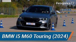 BMW i5 M60 Touring 2024 - Maniobra de esquiva (moose test) y eslalon | km77.com