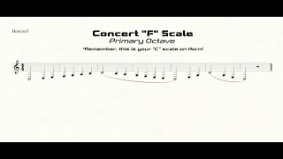 F Horn C Scale Practice in Half-Quarter All-State Pattern (primary octave)