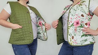 ✅Use this technique to sew a stylish double-sided vest (cutting and sewing)