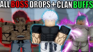 ALL BOSS DROPS + CLAN BUFFS [JUJUTSU LEGACY]