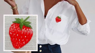 Strawberry & Flower Embroidery | + pattern