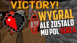 Wygrał ale zostało mu pół serduszka. Bed Wars Hypixel po polsku.