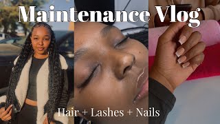 MAINTENANCE VLOG : Hair + Lashes + Nails | Debra Shongwe