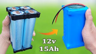 Đóng Pin 12v 15Ah siêu nhỏ gọn từ pin 33140 cực dễ