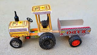 How to make Matchbox Tractor at Home | Diy Mini Tractor | Mini Tractor Science Project