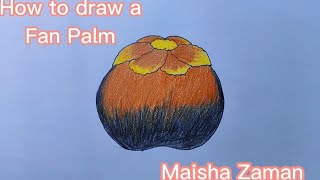 How to draw Fan Palm // কিভাবে সহজে তাল আকা এবং রঙ করা যায়