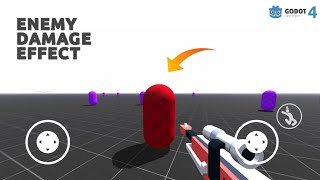 Godot Enemy Damage Effect | godot first person shooter tutorial | damage indicator for godot