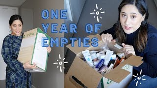 HOW much beauty waste in ONE YEAR?! // One Year of Empties