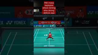 Explosive attack Ginting dan strong defend Jojo #video #viral #badminton