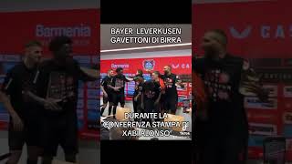 XABI ALONSO BEER SHOWER DURING PRESS CONFERENCE #bayerleverkusen #bundesliga #football