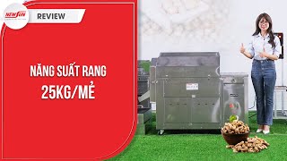 Máy rang hạt đa năng gas CY-50: hệ thống lồng rang, cánh đảo xoay tròn tự động, hiện đại